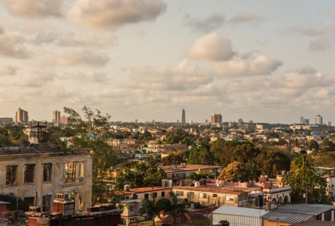 Cuba, Havana, Cityscape at sunset