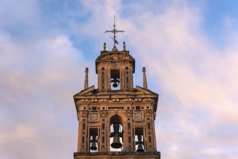Spain, Andalusia, Seville, La Macarena, Bell tower of Santa Paula Monastery