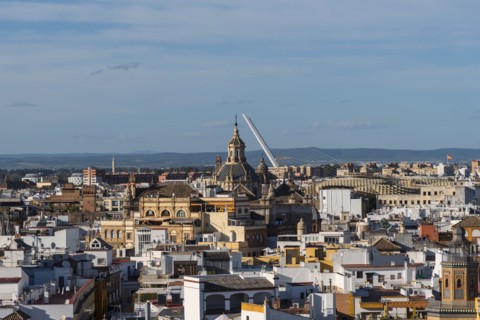 Spain, Seville, Cityscape in sunlight