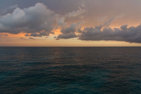 Tranquil seascape in sunset