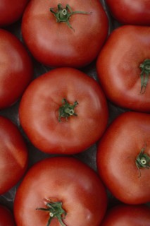 Red tomatoes at market