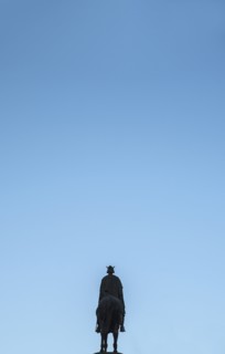 Spain, Andalusia, Seville, Plaza Nueva, Equestrian monument of king Ferdinand III
