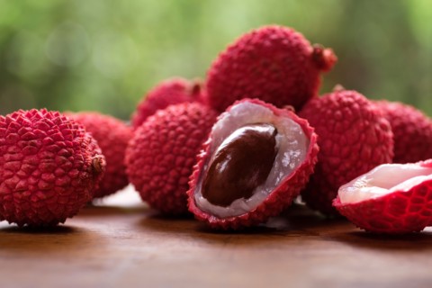 Lychee on table