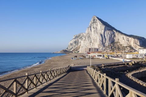 UK, Clear sky above Rock of Gibraltar