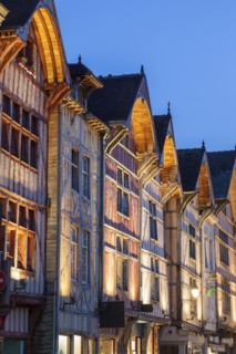 France, Grand Est, Troyes, Illuminated buildings