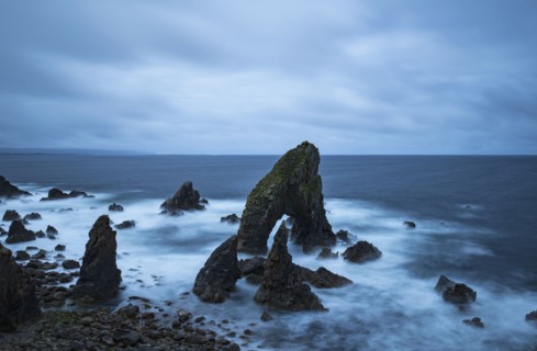 Ireland, County Donegal, Crophy Head rock formation in sea