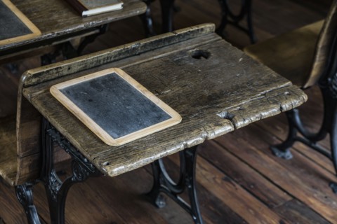 Desk in old school