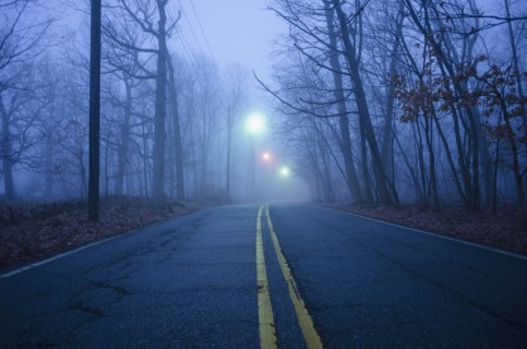 USA, New Jersey, Empty road at dawn