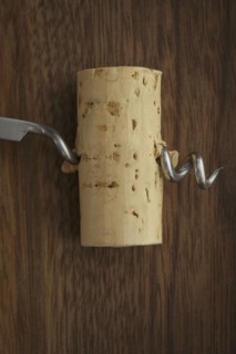 Corkscrew with cork