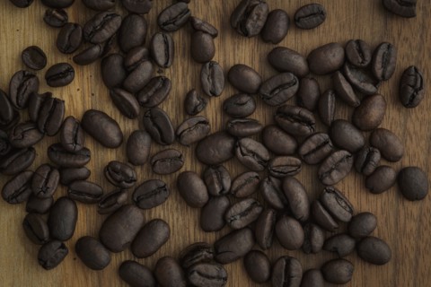 Coffee beans on table