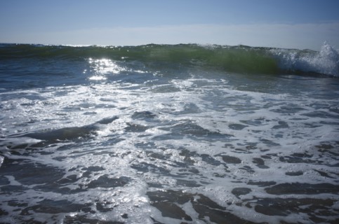 Waves on sunny day