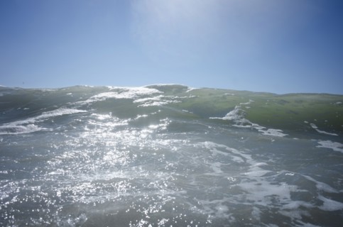Waves on sunny day