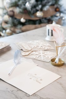 Christmas card on desk