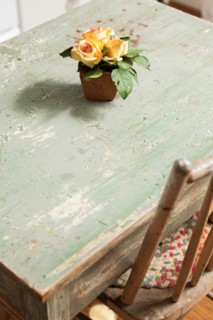 Flower in flower pot on table