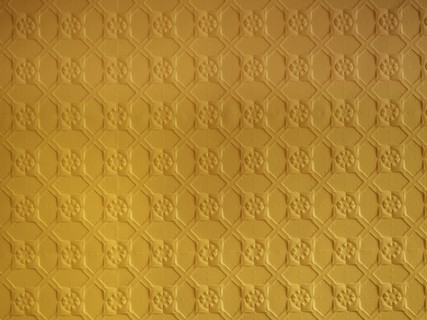 Yellow pressed tin ceiling