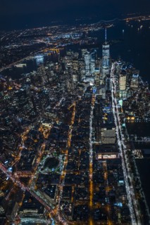 USA, New York, New York City, City lights at night
