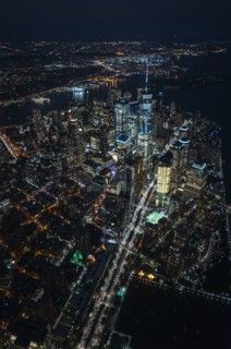 USA, New York, New York City, City lights at night