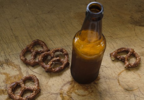 Pretzels with beer