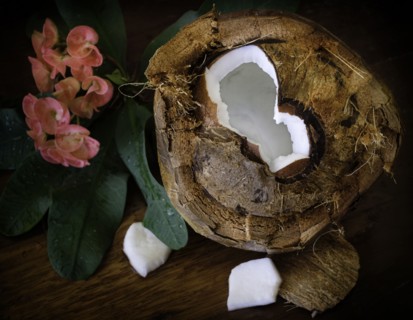 Organic coconut with water inside