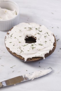Bagel with cream cheese and dill