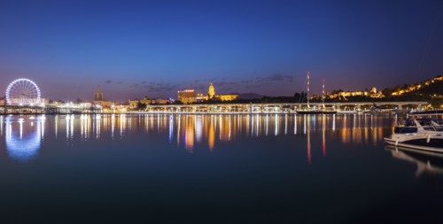 Spain, Andalusia, Seville, Skyline at dusk