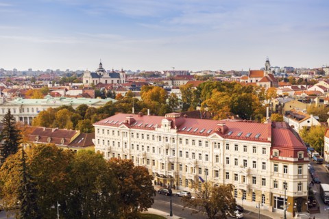Lithuania, Vilnius, Cityscape of old town