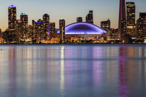 Canada, Ontario, Toronto, Skyline at night
