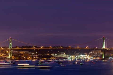 Canada, Nova Scotia, Halifax, City at dusk