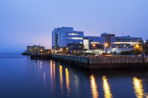 Canada, Nova Scotia, Halifax, City at dusk