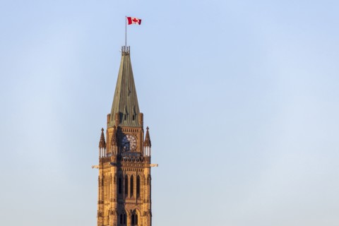 Canada, Ontario, Ottawa, Peace Tower against clear sky
