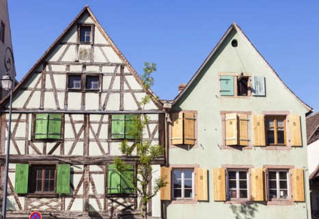 France, Grand Est, Colmar, Half-timbered cottage