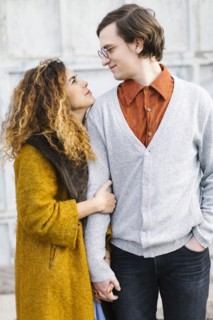 Portrait of couple looking at each other