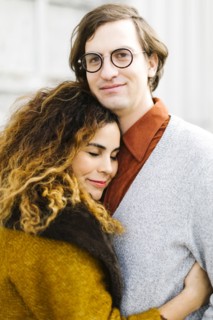 Portrait of embracing couple
