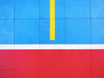 Empty basketball court