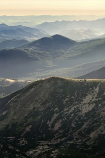 Ukraine, Zakarpattia region, Carpathians, Chornohora, Landscape with mountain Hoverla