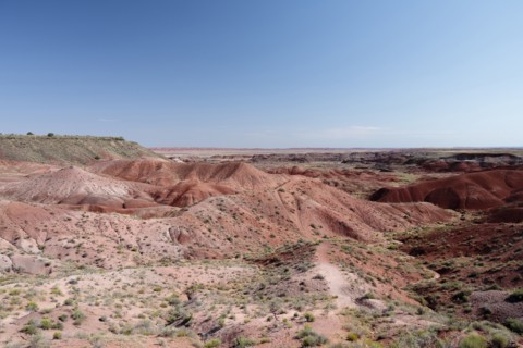 USA, Arizona, Painted Desert National Park, Blue sky over mountain range