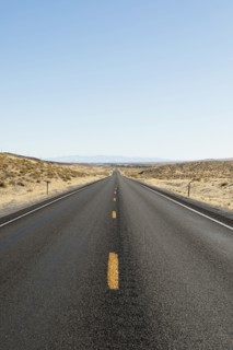 USA, Nevada, Highway 50, Clear sky over empty road
