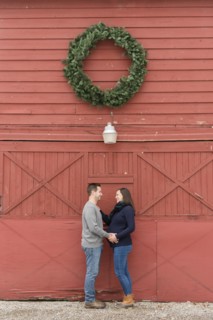 Couple below wreath