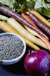 Close up of colorful organic vegetables