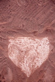 USA, Arizona, Overhead view of dust baseball diamond