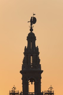 Spain, Seville, Silhouette of Giralda tower