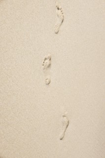 Footprints on sand
