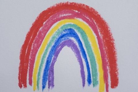 Child's drawing of rainbow