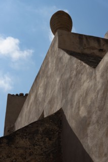 Low angle view of finial on roof in Monemvasia, Greece