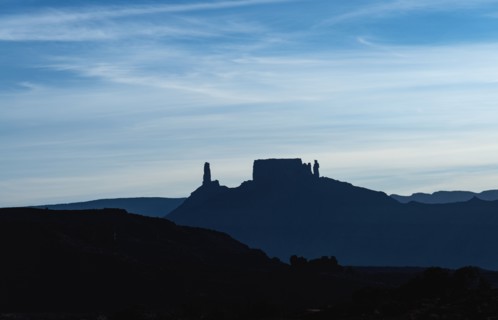 Silhouette of buttes in Arches National Park, Utah