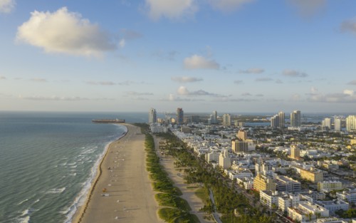 Coastline of Miami Beach in Florida, USA