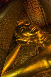 Gold statue of Buddha in Bangkok, Thailand