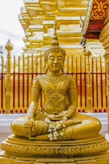 Gold Buddha sculpture in Bangkok, Thailand