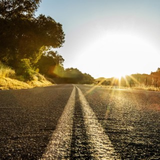 Road at sunset in San Luis Obispo, California, USA
