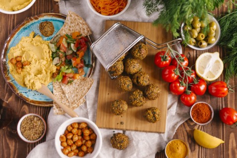 Falafel with ingredients